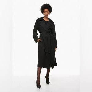 Aritzia Babaton Black Flowy Trench Coat (XS)